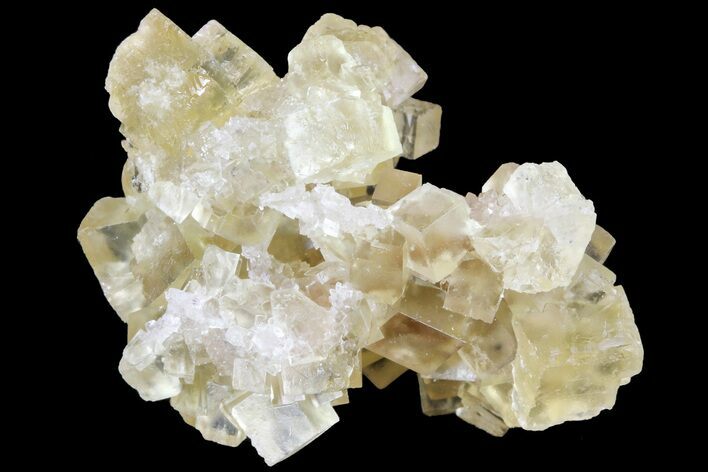 Lustrous Yellow Cubic Fluorite Crystal Cluster - Morocco #84290